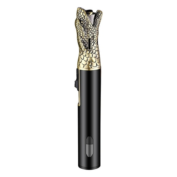 360° Metal Butane Torch Lighter Adjustable Flame Windproof Visual Fuel Window Safety Lock Portable Refillable Outdoor Camping Hiking Kitchen