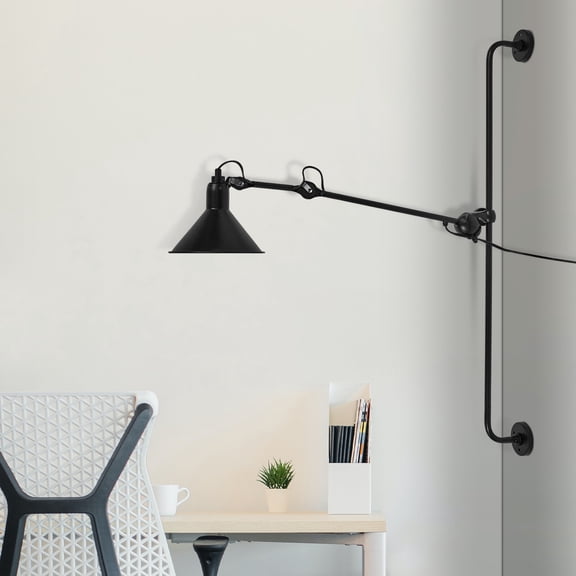 360 Modern Black Adjustable Swing Long Arm Wall Sconce Lamp Bedroom Bedside Lighting Fixture
