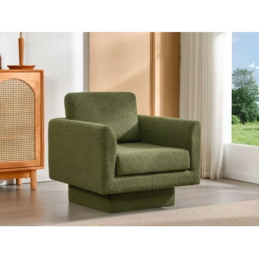 360° Modern Swivel Accent Chair, 31" W, Plush Teddy Sherpa Upholstered Round Armchair, Thick Padded Single Lounge Sofa, Comfortable Barrel Chair for Reading and Relaxing in Living Room