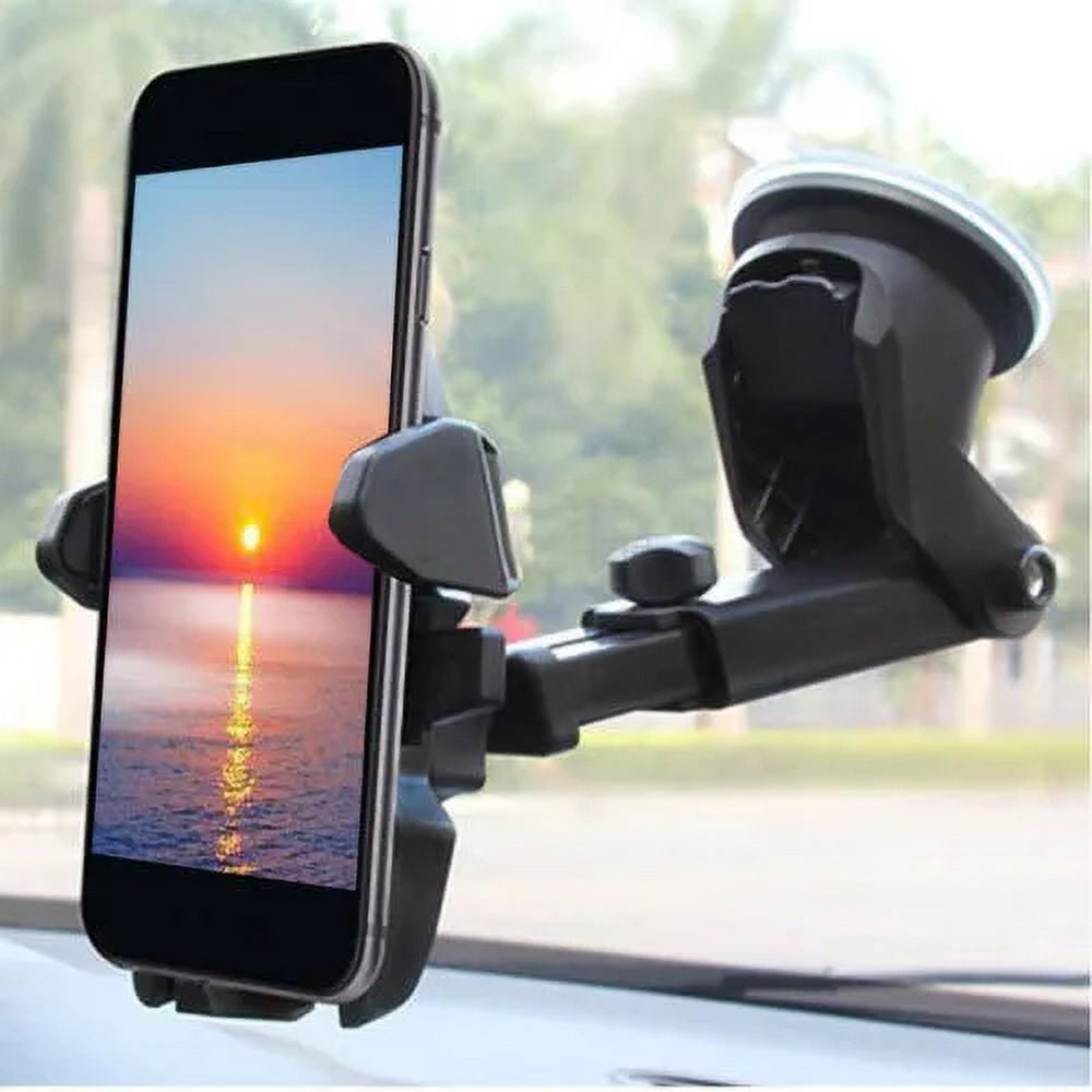 360? Mount Holder Car Windshield Stand For Mobile Cell Phone - Black