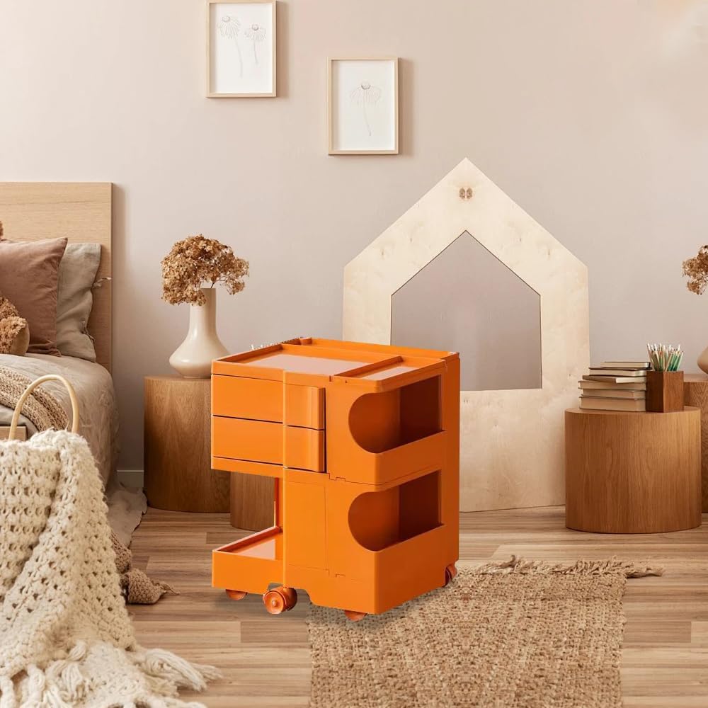360 Movable Rotating Storage End Table Nightstand 16.9x16.1x21.32 Tier ...