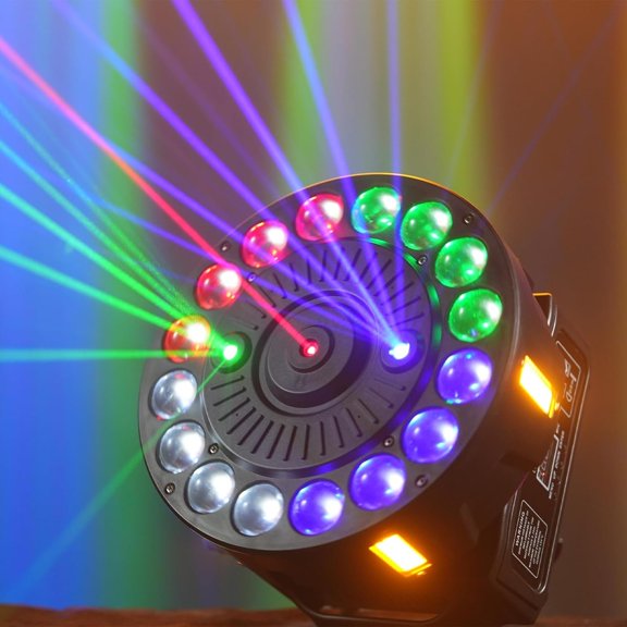 360? Moving Light 200W Stage Lights LED Ferris Wheel Beam & Strobe & RGB Starlight Effect Beam Dj Lighting DMX512 Sound Activated for Party Disco Event Club Wedding