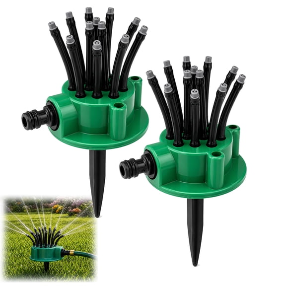 360 Multi Directional Lawn Sprinkler, Flower Shape Rotating Multi-Nozzle Garden Irrigation Sprinkler for Yard Grass Watering.(2Pcs)