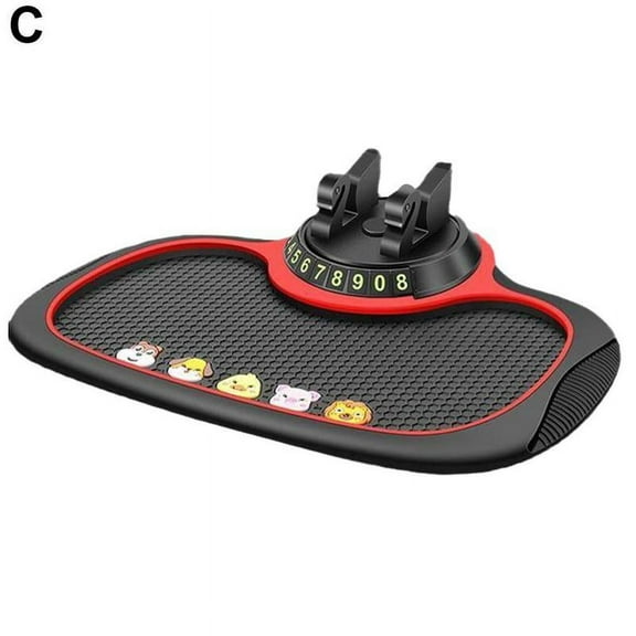 WAITLOVER Car Instrument Panel Mobile Phone Bracket Anti-Slip Mat Universal 3-in-1 Car Number With Number Plate Parking Hidden Plate T0P8