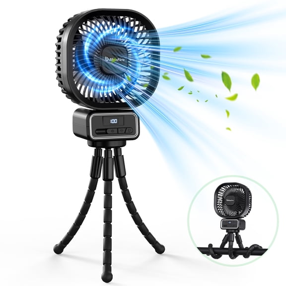360° Octopus Fan, Stand Hang or Wrap, 3rd Gear Wind Speed Soft and Comfortable Lightweightand Convenient Powerful & Quiet Wind, Portable, Ideal for Outdoor Tents