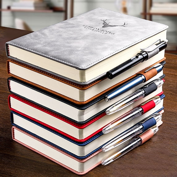 360 Pages A5 Faux Leather Thick Business Notebook Sketch Journal Diary with Pen Pink Faux Leather, Paper