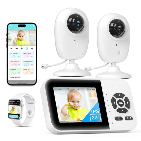 360 Panoramic WiFi Security Camera with Color Night Vision, AI Sound & Bark Detection, Auto Tracking, Two-Way Audio, Cloud/SD Storage, Alexa Compatible, Indoor Monitor for Pets & Elderly