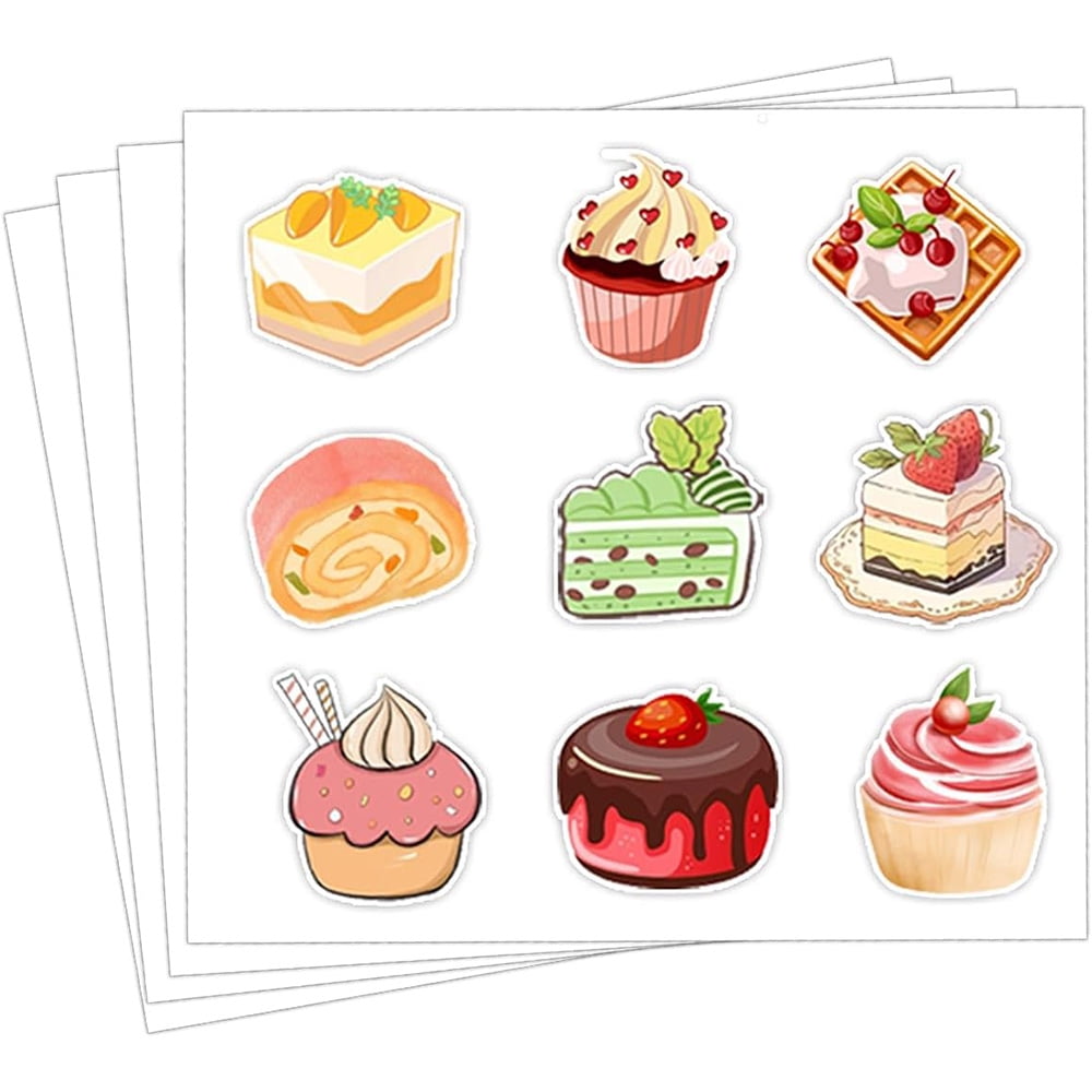 360 Pcs Cute Cupcake Stickers Adorable Dessert Labels for Party ...