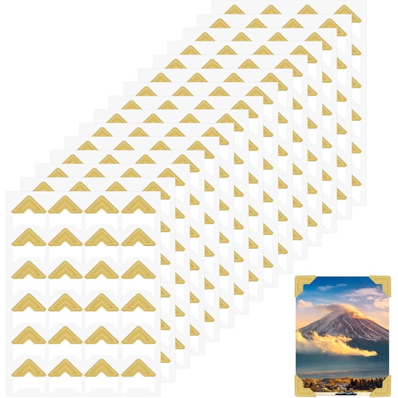 360 Pcs Photo Corners Self Adhesive,Corner Stickers Gold Self Adhesive Photo Album for DIY Scrapbook Albums Picture Frames DiaryPicture Mounting Corner Stickers