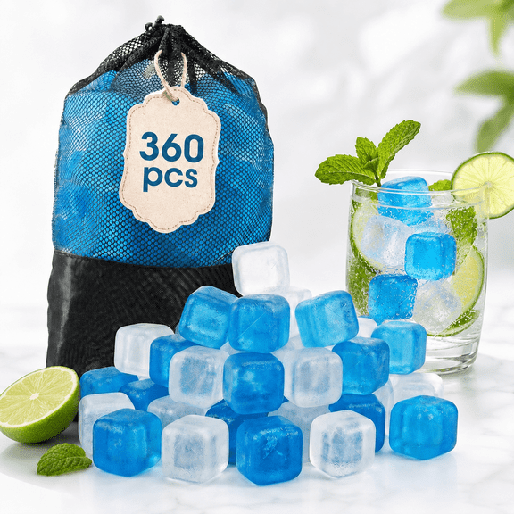 360 Pcs Reusable Ice Cubes for Coolers Drinks,Reusable Ice Cubes that Keep Drinks Cold Without Dilution,Reusable Ice Cubes for Whiskey Coffee Bars Party Bars Camping Outdoor Ice Bath