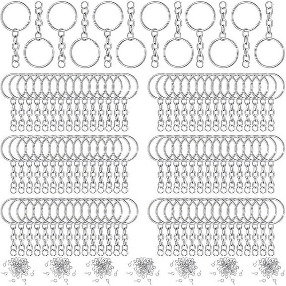 360 Pcs/Set Silver Golden Alloy Keychain Split for Key Ring with Chain Open Jump Rings Screw Eye Pins Connector Accessor