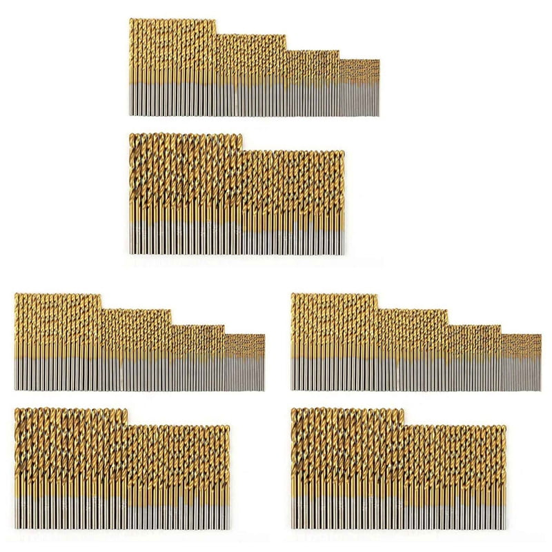 360 Pcs Titanium Drill Bit Set HSS Drill Bits for Metal, Steel, Wood, Plastic, Copper, Aluminum Alloy, 1mm to 3.5mm,360 x Titanium Drill Bits,Golden