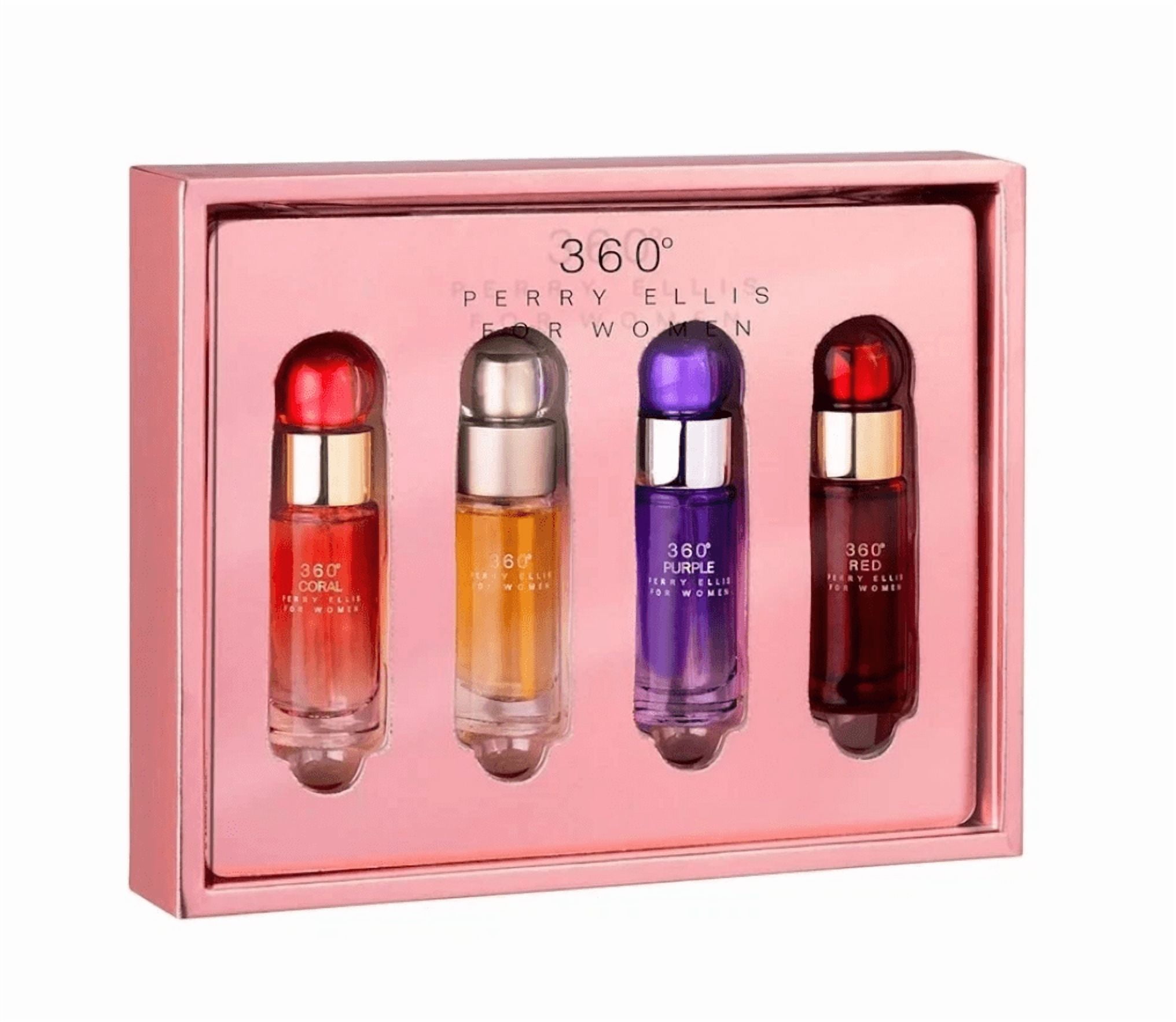 360 Perry Ellis 4 Pcs Collection Set(360 Coral+360 Perry Ellis+360 Purple+360 Red) For Women