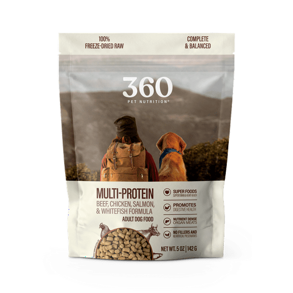 360 Pet Nutrition Multi Protein Flavor Freeze Dried Dog Food, 5 oz. Bag