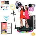 thumbnail image 1 of 360 Photo Booth, 39.4" Automatic Spin Portable Selfie Platform with Camera Stand,Flight Case, 1 of 8
