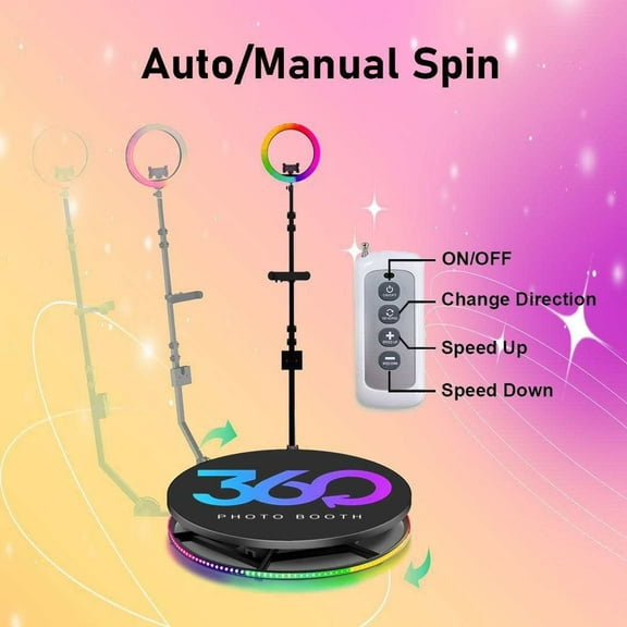 360 Photo Booth, Video  80cm / 31" Platform Motorized Spinner Parties Weddings