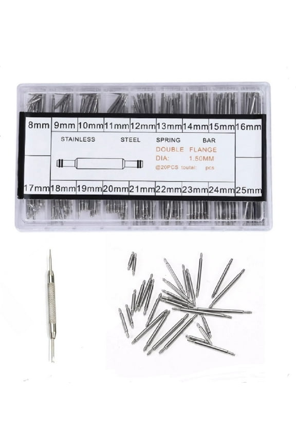 360-Piece Watch Band Spring Bars & Link Pins Set Complete Watchmaker Steel Repair Kit with Remover Tool TIKA