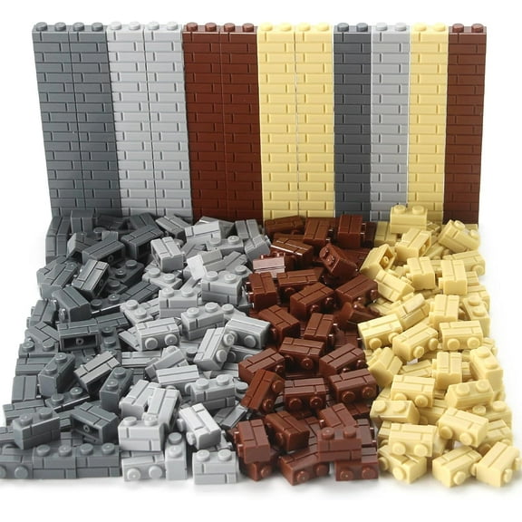 360 Pieces 1x2 Masonry Bricks Multicolored Building Blocks for Wall MOC Parts and Pieces Diverse Bulk Toy Set