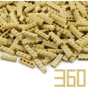 360 Pieces 1x4 Bricks Tan Classic Parts Bulk Building Creative Play Blocks Set Toy Basic Accessories Compatible with 3010 3066 Major Brands