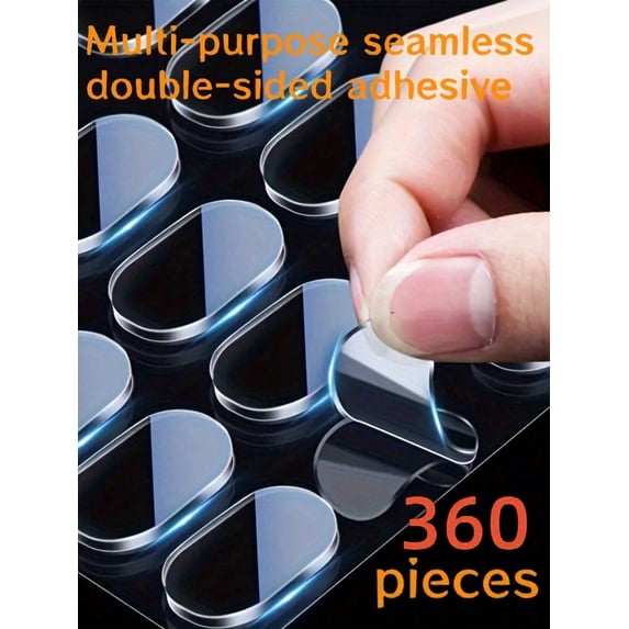 360 Pieces Double Sided Adhesive Mounting Tape Multipurpose Seamless Waterproof For Wood Plastic Glass Metal Traceless Strong Sticky Pad For Home Decor Posters Pict
