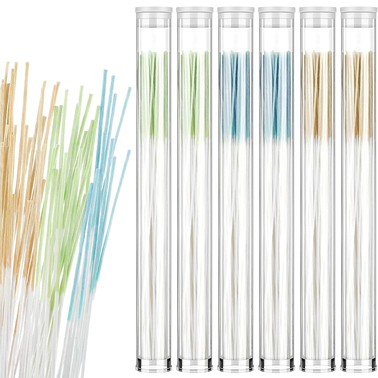 ZIEDIOP 360 Pieces Ear Hole Floss Earrings Hole Cleaner Disposable Piercing Aftercare Cleaner Earrings Piercing Cleaning Line Ear Piercing Care Cleaning Tool for Women Men (White, Green)