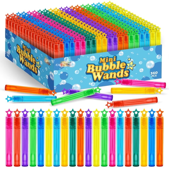 360 Pieces Mini Bubble Wands, Party Favors Assortment Toys for Kids,Themed Birthday, Halloween, Goodie Bags, Carnival Prizes, Wedding, Bubble Maker Outdoor Gifts for Girls & Boys