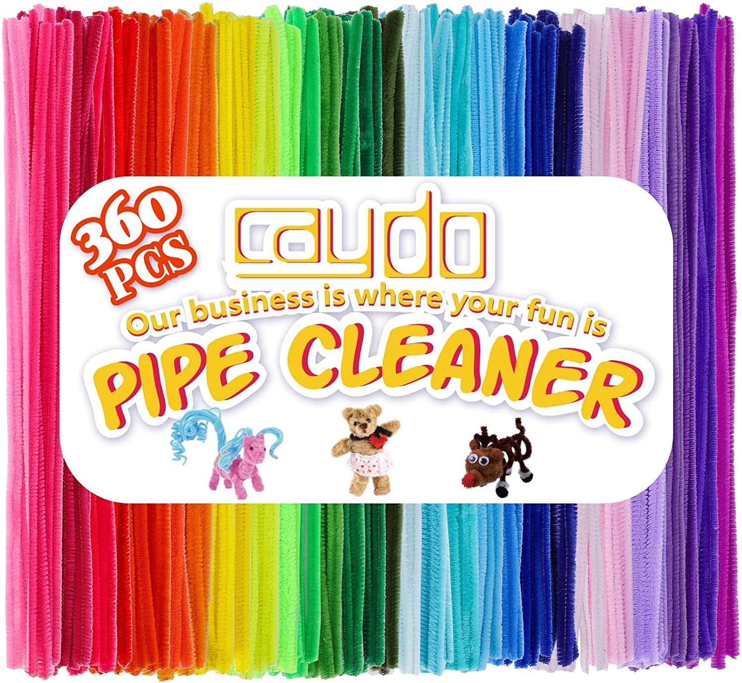 Pipe Cleaner Names 360 Pack, 6mm x 12 inch Assorted Colored Chenille Stems / Pipe Cleaners ...