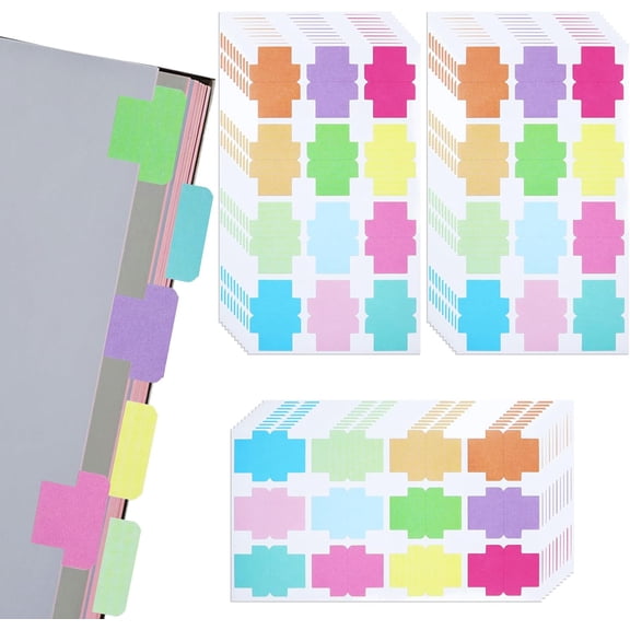 360 Pieces Sticky Blank Monthly Index Tabs Double-Sided Page Markers, Self-Adhesive & Writable Notes Flags for Labeling/Marking/Planing - Multi