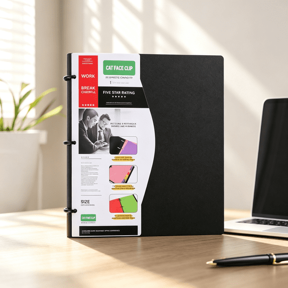 360°Pivotable Project Organizer Folder, 3 Ring Binder,Pocket Folder Binder, For Home, School And Office