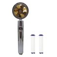 360° Power Shower Head, Water Saving Flow Rotating with Small Fan, ABS