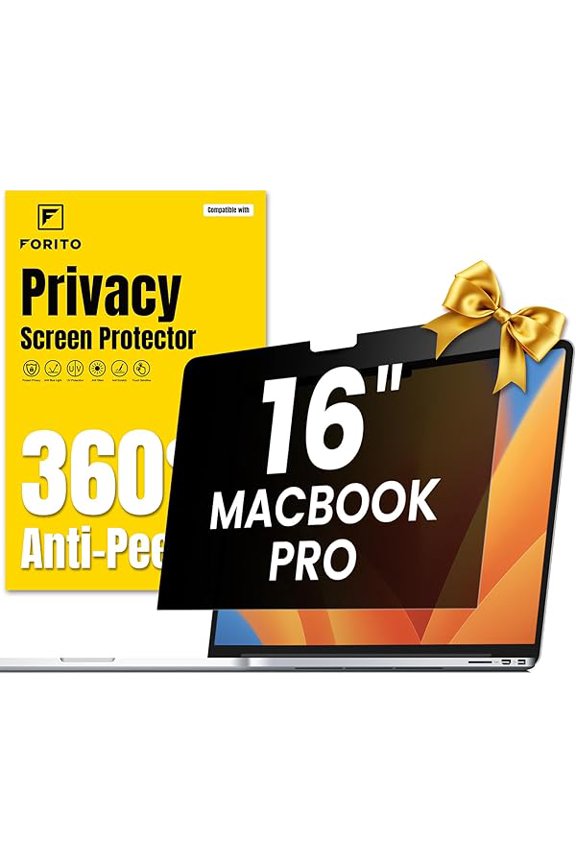 360 Privacy Screen Protector Compatible with MacBook Pro 16 inch (2024, 2023, 2022, 2021, M4, M3, M2, M1, Pro, Max), Anti Peeping Anti Glare Anti Blue Light Laptop Privacy Screen Shield