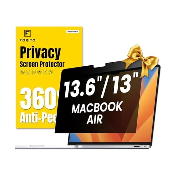 360 Privacy Screen Protector Compatible with MacBook Air 13.6 inch (2022-2025, M2, M3, M4), Anti Peeping and Anti Glare Laptop Privacy Screen Shield