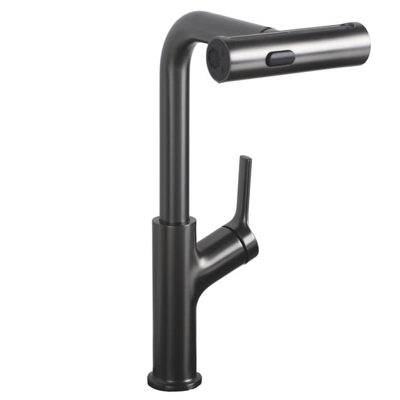 360° Pull-Down Kitchen Faucet with 4 Spray Modes, Gunmetal Black
