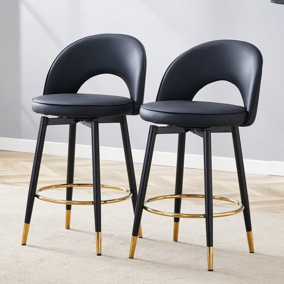 360° Revolving - Offer Comfort with Ergonomic Shape - Office Space - Cleanable PU Leather Bar Chairs