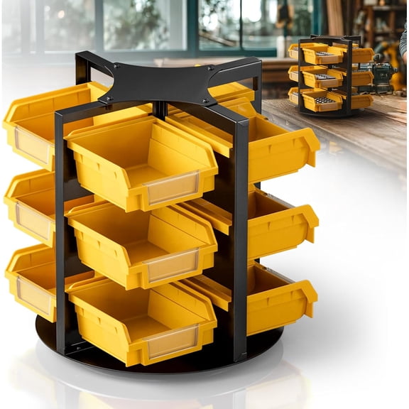 360 Revolving Screw and Bolt Organizer,Small Parts Storage Bins