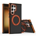 thumbnail image 1 of 360° Ring Stand Magnetic for Samsung Galaxy S23 Ultra Case, Anti-Fingerprint Military Drop Protection Compatible with MagSafe Matte Soft Edge Slim Back Phone Case for Samsung Galaxy S23 Ultra - Orange, 1 of 7