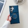 thumbnail image 1 of 360° Rotatable + 100° Fold Ring Stand Slim Fit Case for Samsung Galaxy S25 Ultra, with Sliding Camera Cover Shockproof Drop Protection Matte Hybrid Phone Cover, Support Magnetic Car Mount, Blue, 1 of 9