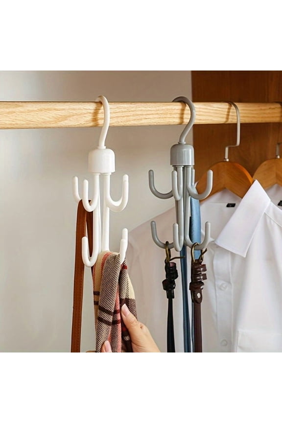 360° Rotatable 4-Claw Hanger, 1-Piece Space-Saving Closet Organizer, Multi-Function Storage Hook for Bras, Hats, Bags & Daily Accessories