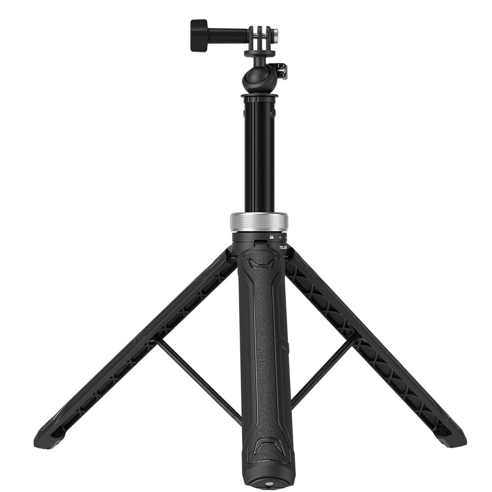 360° Rotatable Action Camera Tripod - Bigcan Telescopic Selfie Stick with 1.5m Extension and Foldable Base for GoPro, Phones, 1/4" Mounts, Travel Vlogging