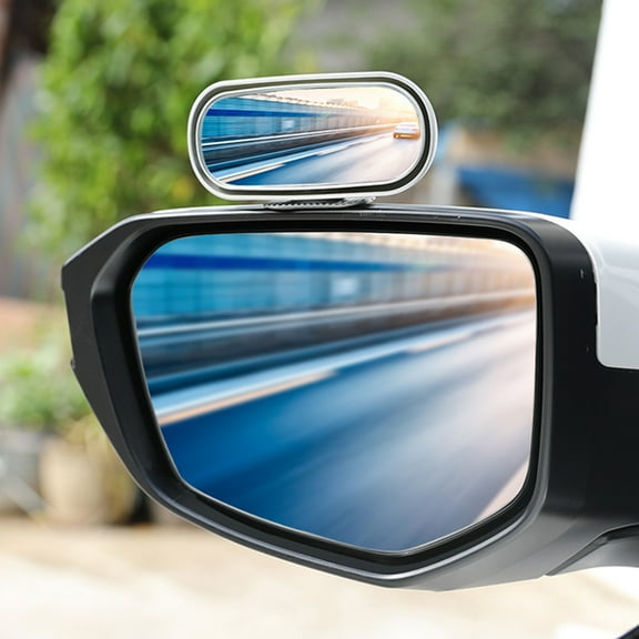 360° Rotatable Adjustable Car Blind Spot Mirror,HD Clear No-Distortion Wide Angle Convex Rear View Auxiliary Mirror,Strong Adhesive Stick-On Safety Parking Reverse Vision Expand for Auto Truck Van