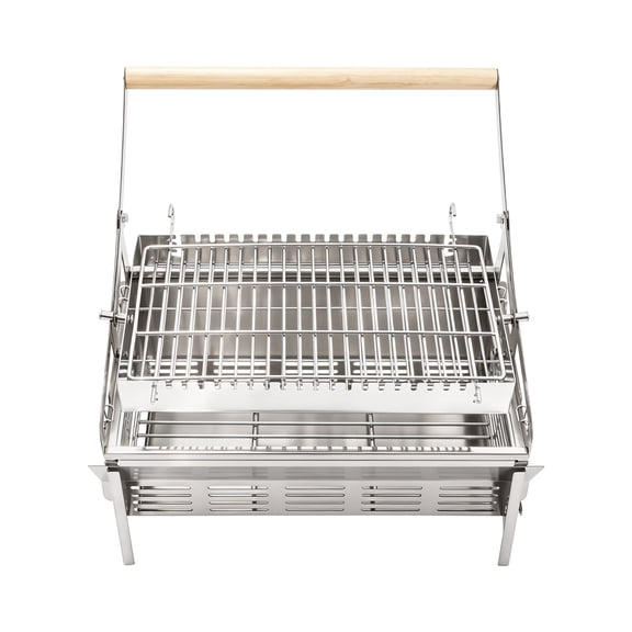 360 Rotatable Barbecue Grill, 304 Stainless Steel FlipAble Charcoal BBQ Grill, Detachable Portable 2In1 Fire Pit For Camping Backyard Picnic