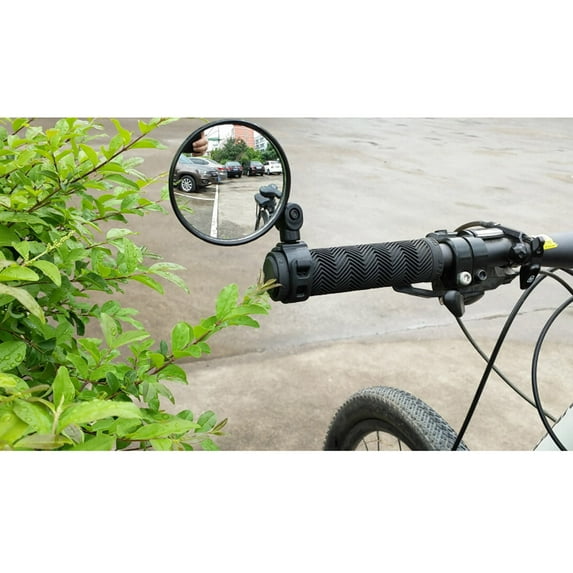 360° Rotatable Bike Mirror | Handlebar Mini Rearview Mirror | Shatterproof Glass | Wide View Convex Design | Adjustable Rubber Strap Mount | for Bikes & Off-Road Vehicles