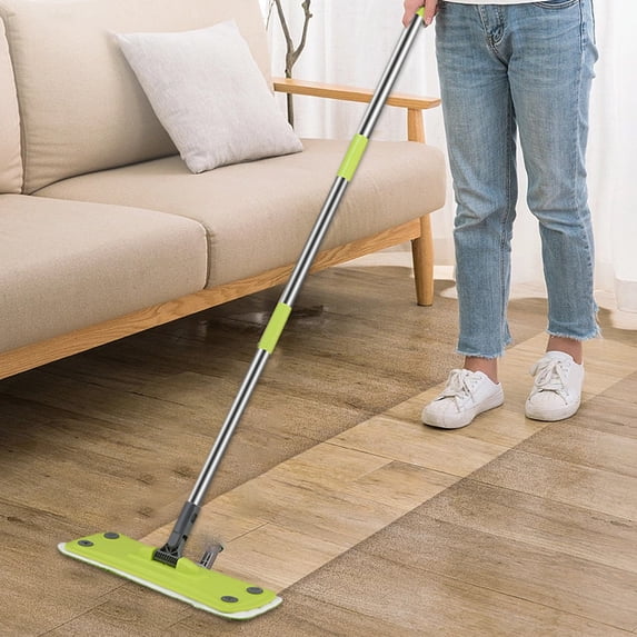 360° Rotatable Cleaning Mop with Stainless Steel Handle and Extension for Wet or Dry Floor Cleaning - Reusable Microfiber Mop for Tile, Wood, Laminate, and Hard Floors