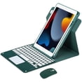 thumbnail image 1 of 360° Rotatable Detachable Bluetooth Keyboard Case with Trackpad for 10.2" iPad 7th/8th/9th Gen, iPad Pro 10.5 & iPad Air 3, Folio Stand Cover with Pencil Holder,Green, 1 of 6