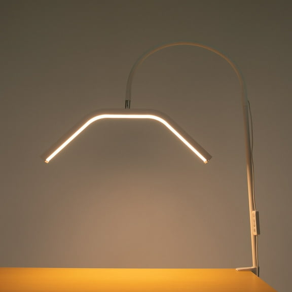 360 Rotatable Eyelash LED Light Lash Half Moon Lamp with Stable Clamp, Beauty Salon Tattoo Tabletop Nail Light 45W