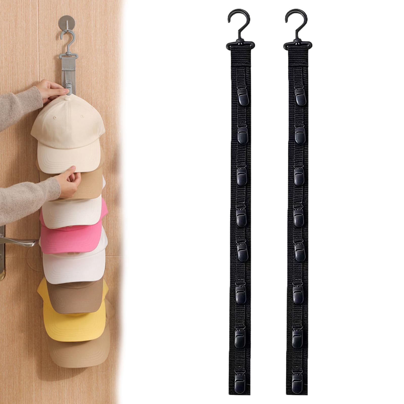 Cheap Hat Rack 360° Rotatable Hat Organizer with 8 Clips, Multi‑Functional Hanging Hat ...