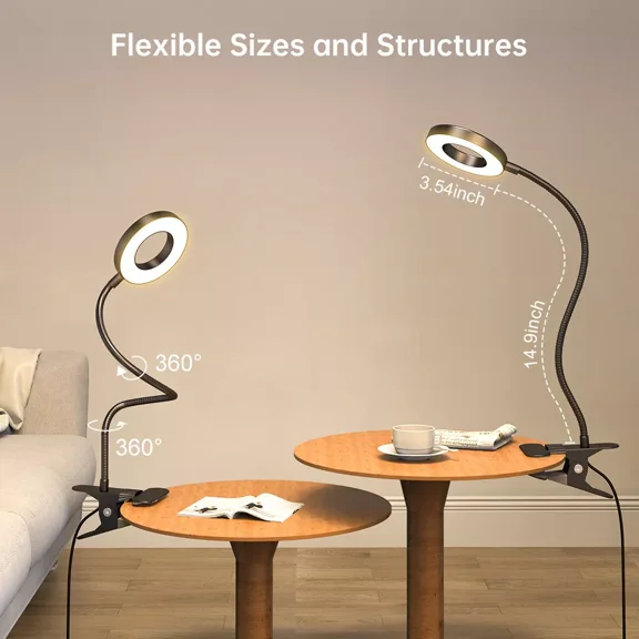 360°Rotatable Lamp Eye-Caring Reading Desk Light 3 Color Modes Reading Desk Lamp