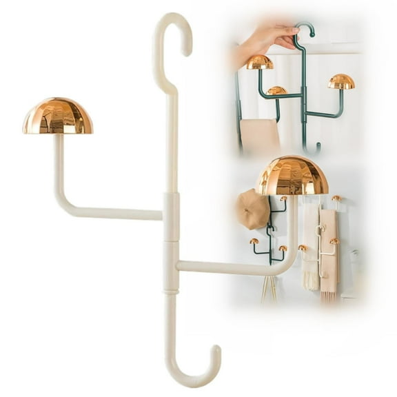 360 Rotatable Light Luxury Multifunctional Hanging Storage Shelf Hat Hanger Organizer Rack Coat Rack Stand Coat Hanger Rack Flexible Coat Hanger Organizer For Closet Door,Wire Shelving Rack