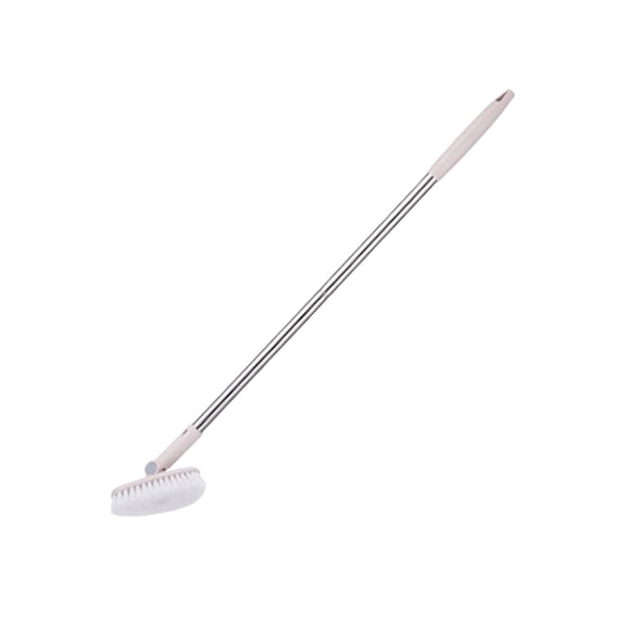 360 Rotatable Long Handle Scrub Brush, Stainless Steel Pole Multi Surface Cleaner, Triangular Bathtub Tile Scrubber, Hard Stain Shower Corner Household Cleaning Tool, 35.43x5.91x2.76In