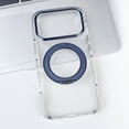 thumbnail image 1 of 360° Rotatable Magnetic Ring Design for iPhone 15 Plus, Built-in Invisible Loop Stand, Compatible with Magsafe, Translucent Ultra Slim Military Grade Protection Shockproof Case - Darkblue, 1 of 7